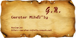 Gerster Mihály névjegykártya